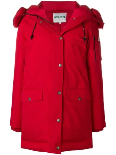 Kenzo Padded Coat In Red