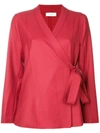 Incotex Wrap-around Blouse In Red