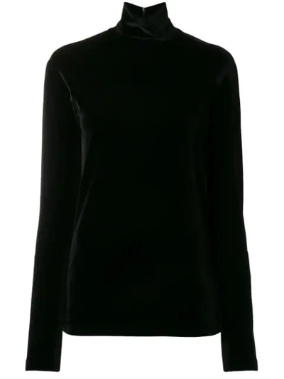 Haider Ackermann Velvet Sweater In Black