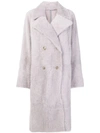 Yves Salomon Lacon Coat In Pink