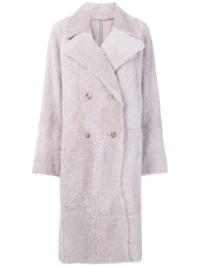 Yves Salomon Lacon Coat In Pink