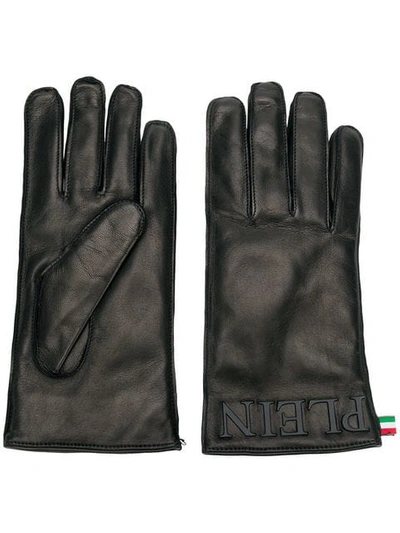 Philipp Plein Logo Plaque Gloves - Black