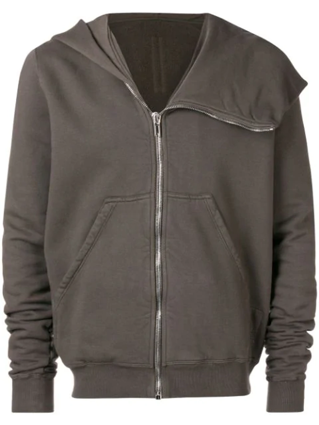 Rick Owens Drkshdw Asymmetric Zip Front Hoodie In Grey | ModeSens