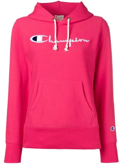 Champion Brand Logo Hoodie - Pink