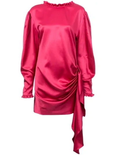 Magda Butrym Red Draped Tie Waist Dress In Pink
