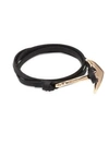 Miansai 18k Yellow Goldplated Anchor Leather Bracelet In Black