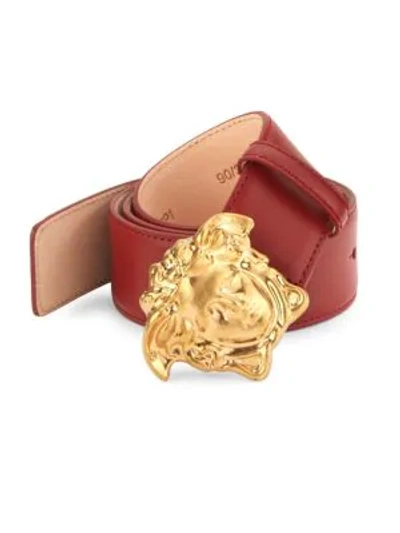 Versace Medusa-buckle Leather Belt In Russet Oro Tribute