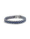 David Yurman Chain Collection Sterling Silver Bracelet In Silver Blue