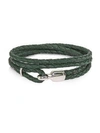 Miansai Men's Trice Sterling Silver & Leather Hook Bracelet In Verde