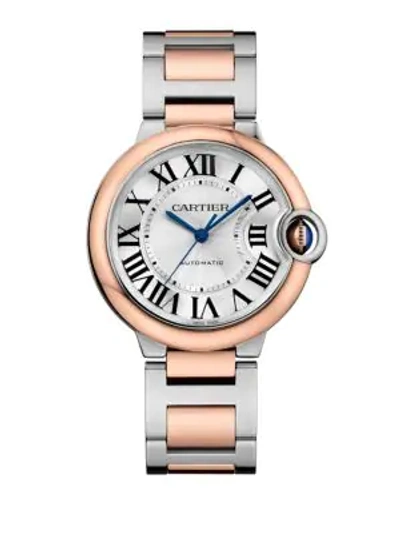 Cartier Ballon Bleu De  18k Rose Gold & Stainless Steel Bracelet Watch/36mm In Silver Rose Gold