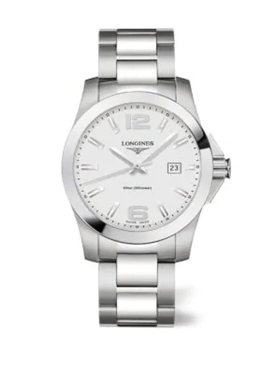Longines Conquest 41mm Stainless Steel Bracelet Watch In Silver