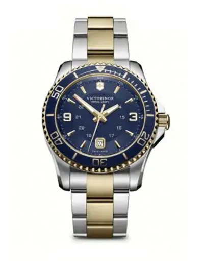 Victorinox Swiss Army Maverick Two-tone Stainless Steel Watch In Blue