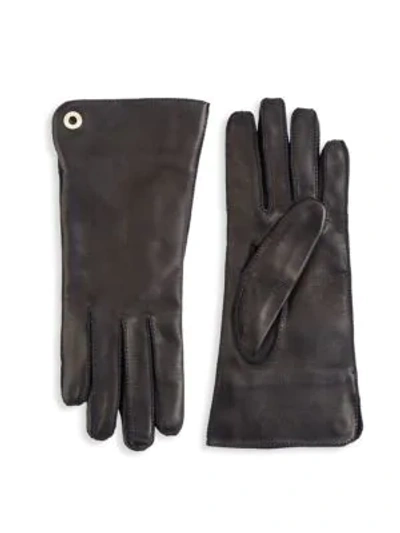 Loro Piana Guanto Jacqueline Leather Gloves In Black