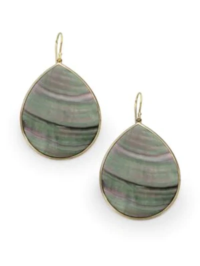 Ippolita Black Shell & 18k Yellow Gold Large Teardrop Earrings