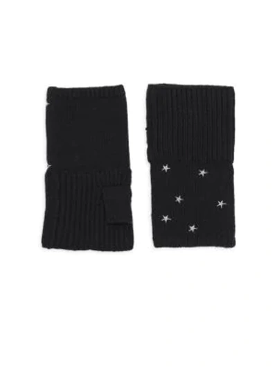 Carolyn Rowan Star Studded Chunky Rib-knit Glove In Black