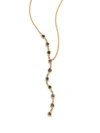 Jacquie Aiche Black Diamond & 14k Yellow Gold Asymmetrical Y Necklace In Gold Black
