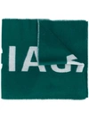 Balenciaga Logo Scarf In Green