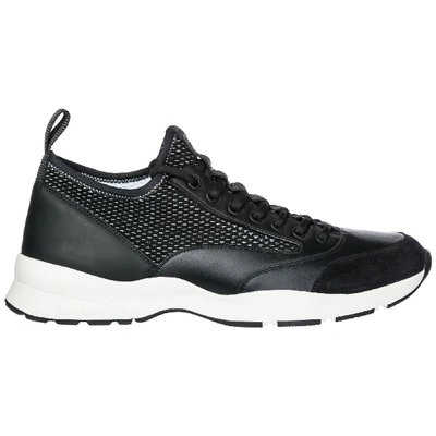 Dior Men's Shoes Leather Trainers Sneakers In Black