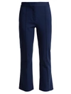 Diane Von Furstenberg Mid-rise Flared Cropped Trousers In Navy
