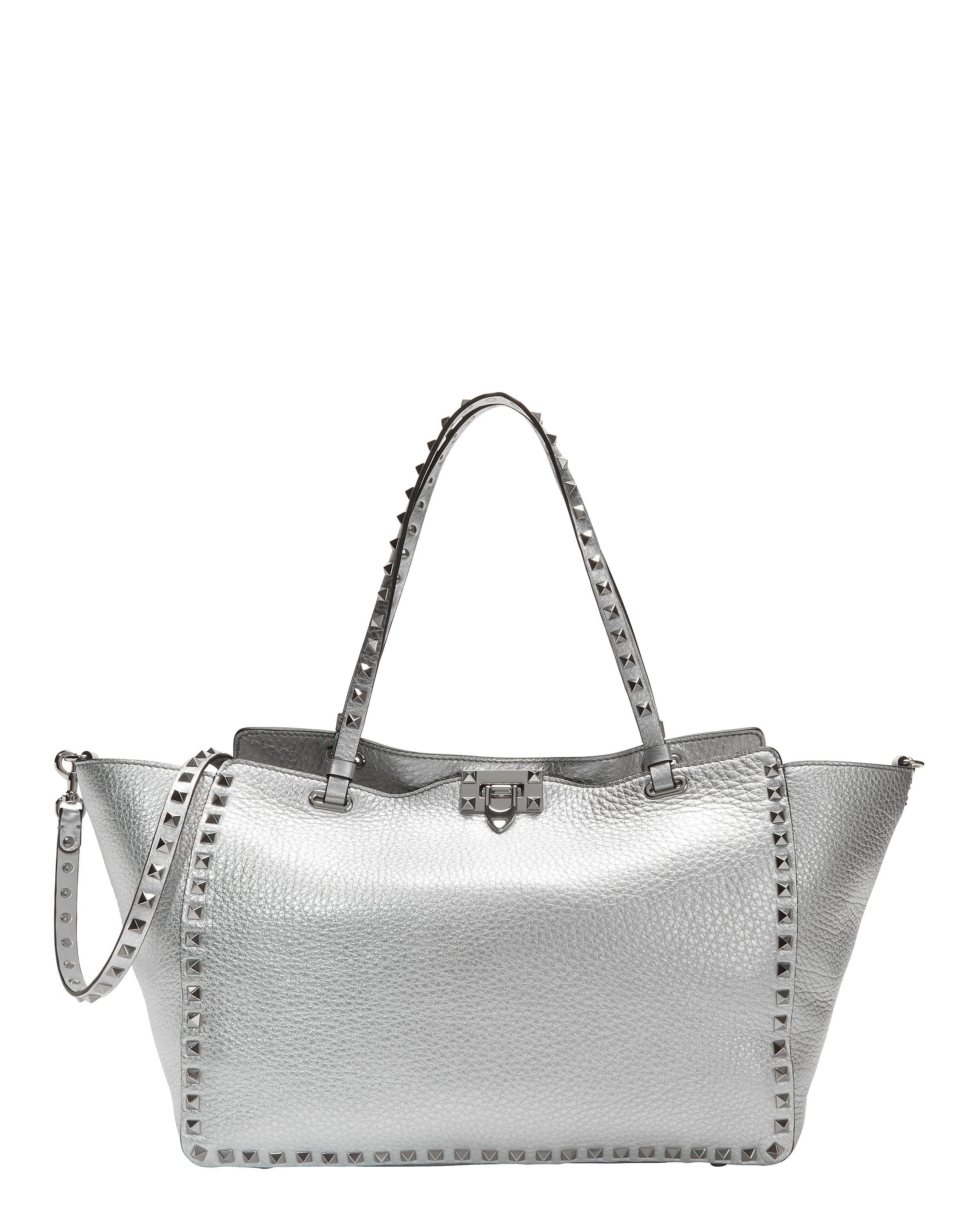 valentino rockstud bag silver