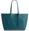 Saint Laurent 'shopping' Leather Tote - Blue/green In Dark Turquoise