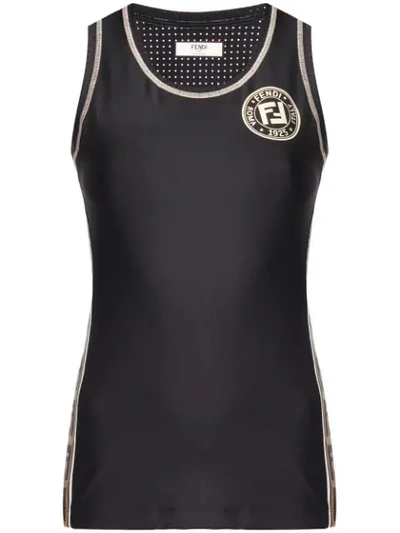 Fendi Tech Fabric Sport Top In Black