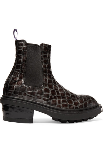 croc effect chelsea boots