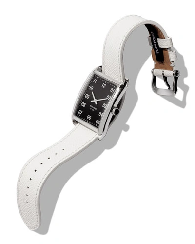 Tom Ford Men's N.001 30x44mm Watch With Pebble Grain Leather Strap In Black/gray