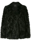 Theory Clairene Jackson Faux-fur Jacket In Black