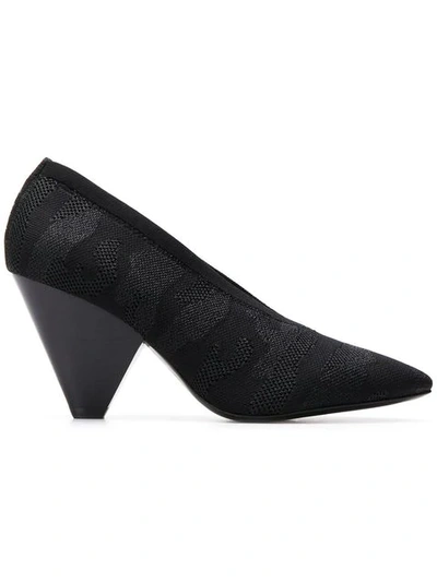 Ash Pointed Heeled Pumps In Black