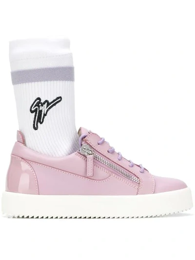 Giuseppe Zanotti Design Varnished Platform Sneakers - Pink & Purple