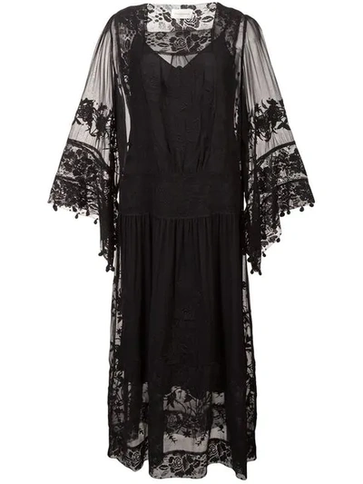 Zimmermann Lace Detail Smock Dress - Black