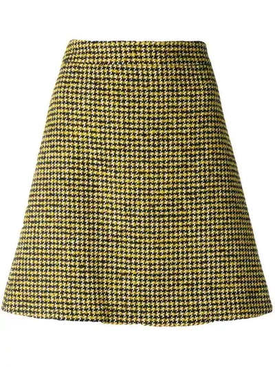 Ps By Paul Smith Dogtooth Pattern Skirt - Yellow