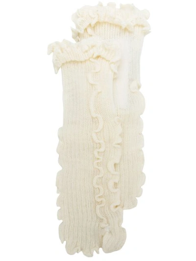 Mm6 Maison Margiela Ruffled Knit Socks - White