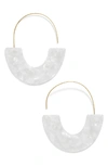 Baublebar Faidra Thin Drop Acrylic Oval Hoop Earrings In Cream