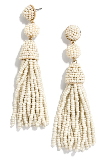 Baublebar Granita Beaded Tassel Earrings In Cream