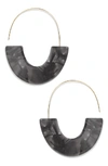 Baublebar Faidra Thin Drop Acrylic Oval Hoop Earrings In Black