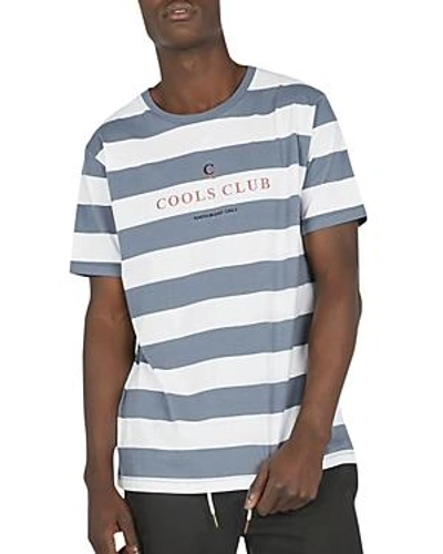 Barney Cools Embroidered Cools Club Stripe T-shirt In Navy Stripe