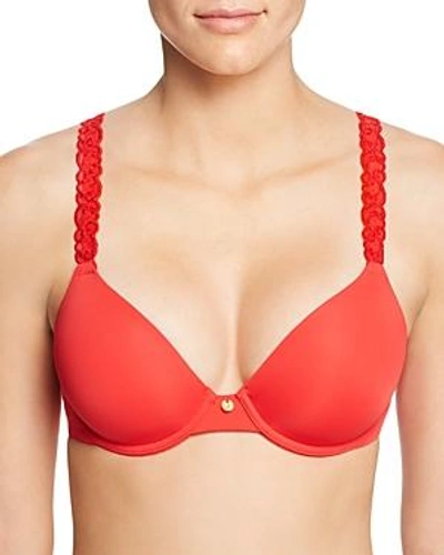 Natori 'pure Luxe' Underwire T-shirt Bra In Lacquered Red