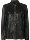 Isabel Marant Nile Leather Shirt In Black