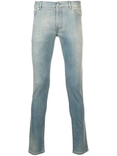 Balmain Washed Out Jeans In Blue