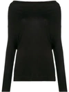 Snobby Sheep Cowl Neck Fine Knit Top In Black