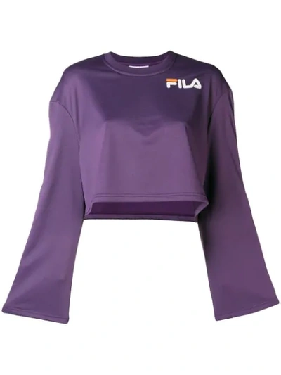 Fila Popper Sleeve Sweatshirt In Purple