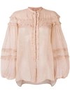 N°21 Nº21 Embellished Ruffle Blouse - Neutrals