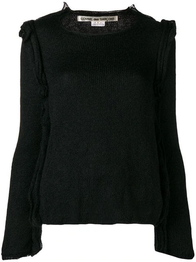 Comme Des Garçons Raw Hem Sweater In Black