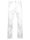 John Elliott Frayed Edges Cropped Jeans In White