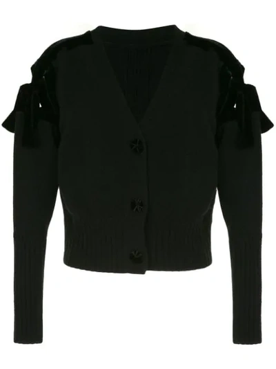 Onefifteen Tie Sleeve Cardigan In Black