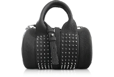 Alexander Wang Black Matte Leather Studs Baby Rockie Satchel Bag
