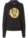 Jw Anderson Printed Hooded Washed Jersey Sweatshirt In Ebony