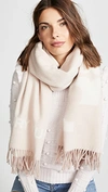 Tory Burch Solid Logo Oblong Scarf In Coastal Pink